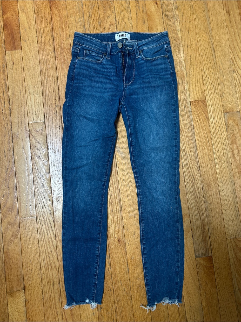 PAIGE High-Rise Skinny Jeans in Medium Blue Wash